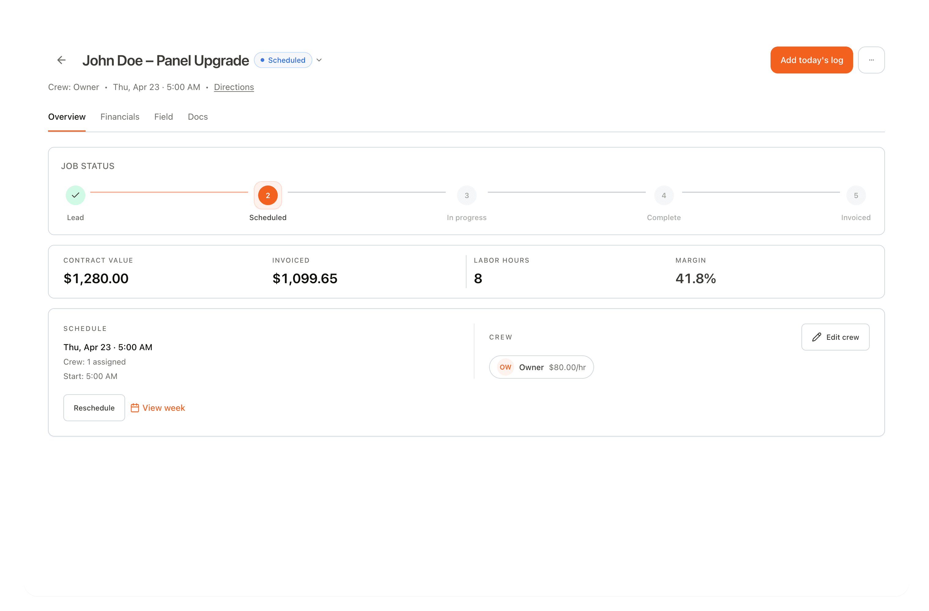 Fieldwright job board showing multiple project jobs at a glance